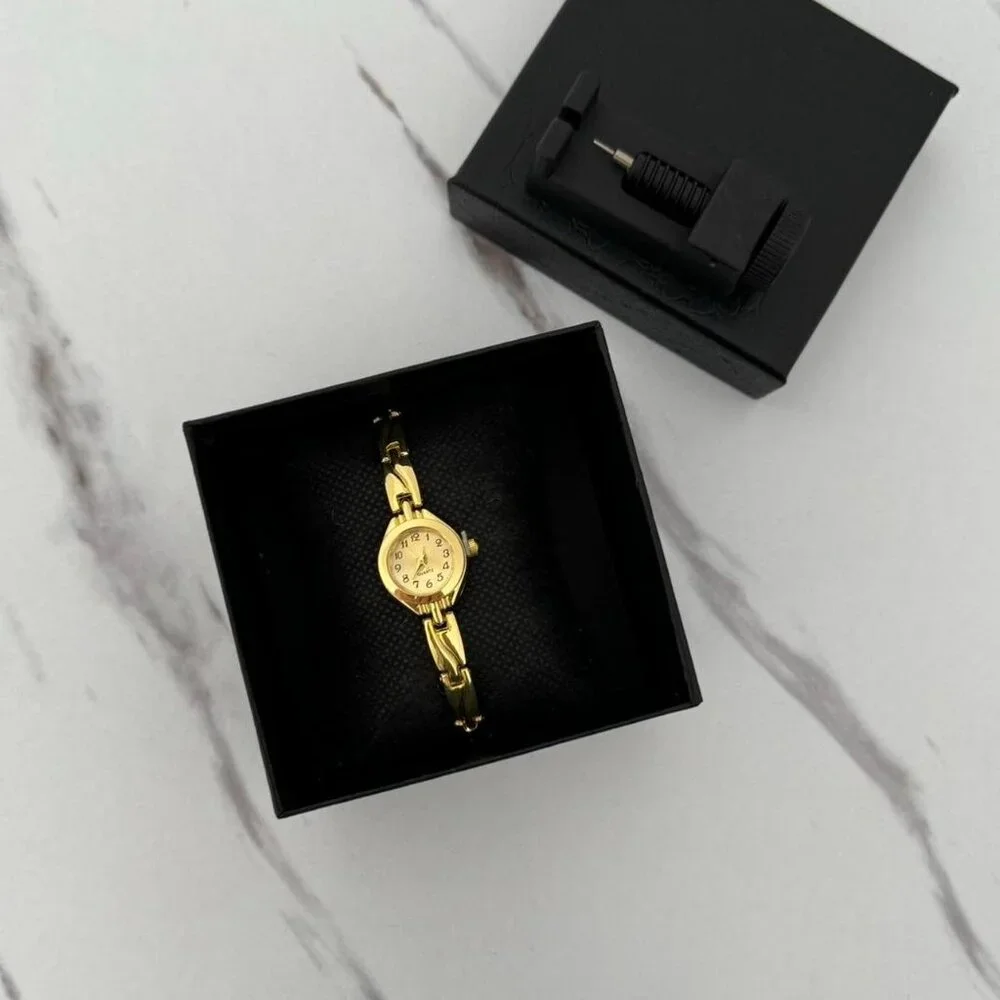 Sku0476 Retro Gold‎ Women Minimalist Watch Bracelet Stainless steel + gift bag
